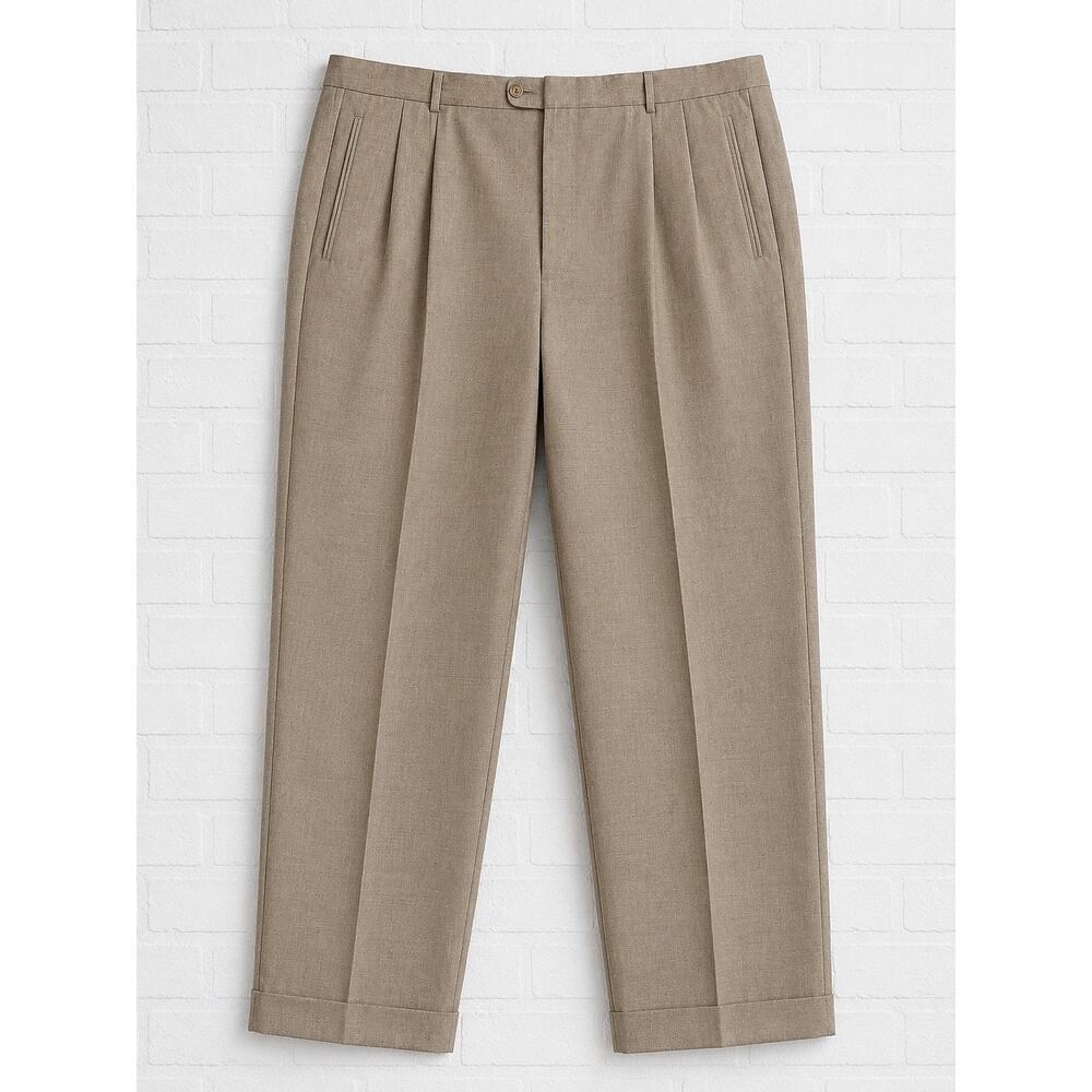 Zanella Duncan Luxury Wool Dress Pants Mens Size 42x29 Brown Made In Italy